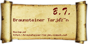 Braunsteiner Tarján névjegykártya